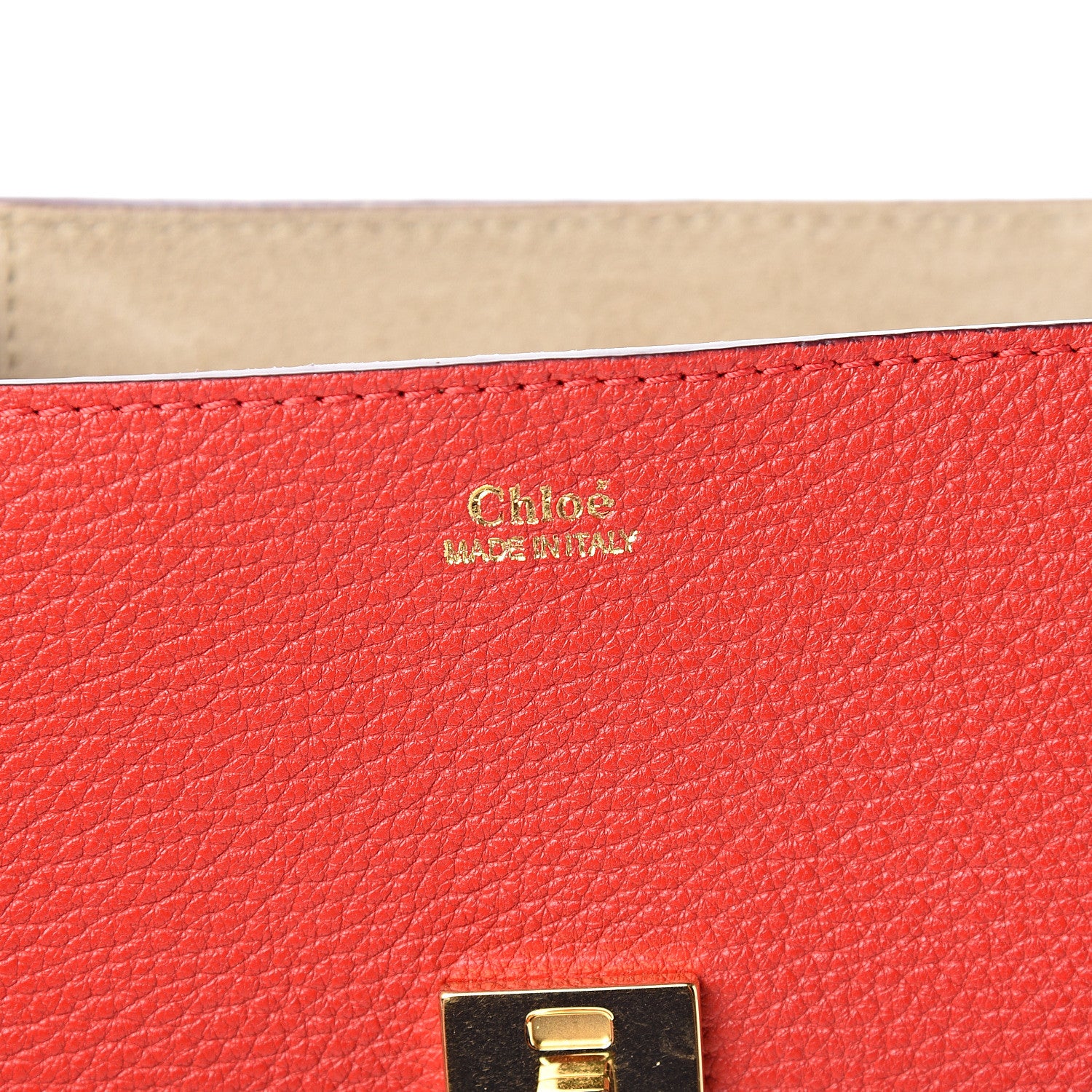 Chloe Grained Lambskin Drew Shoulder Bag Plaid Red 5 of 8