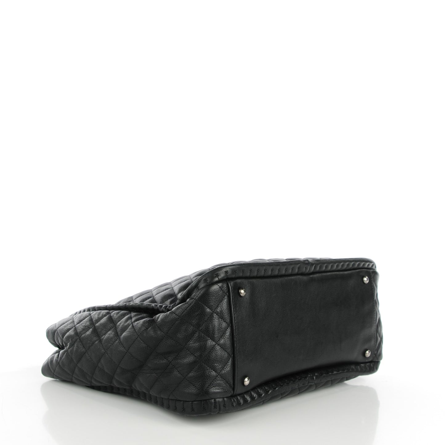 Calfskin Quilted Large Istanbul Tote Black