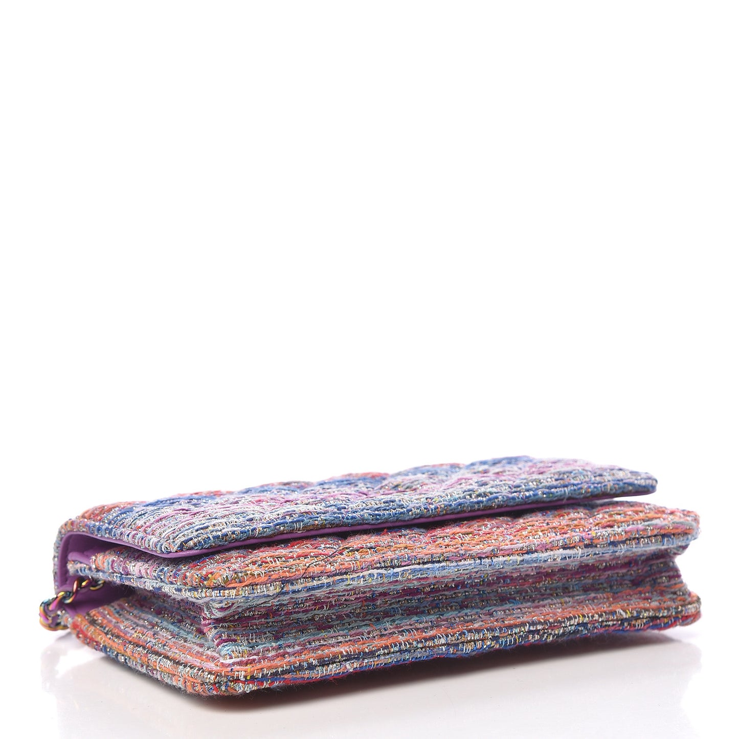 Tweed Iridescent Wallet On Chain WOC Purple