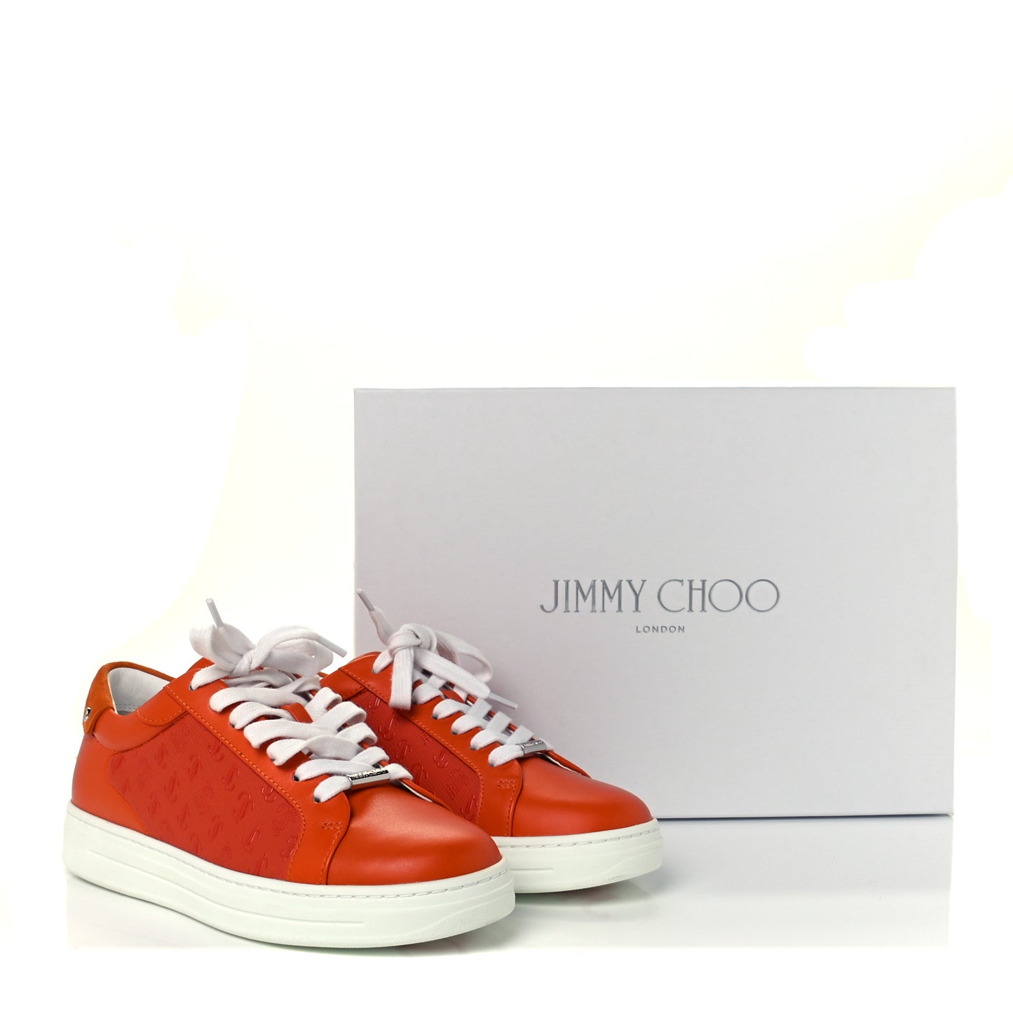 Calfskin Rome Low Top Sneakers 36 Amber Orange