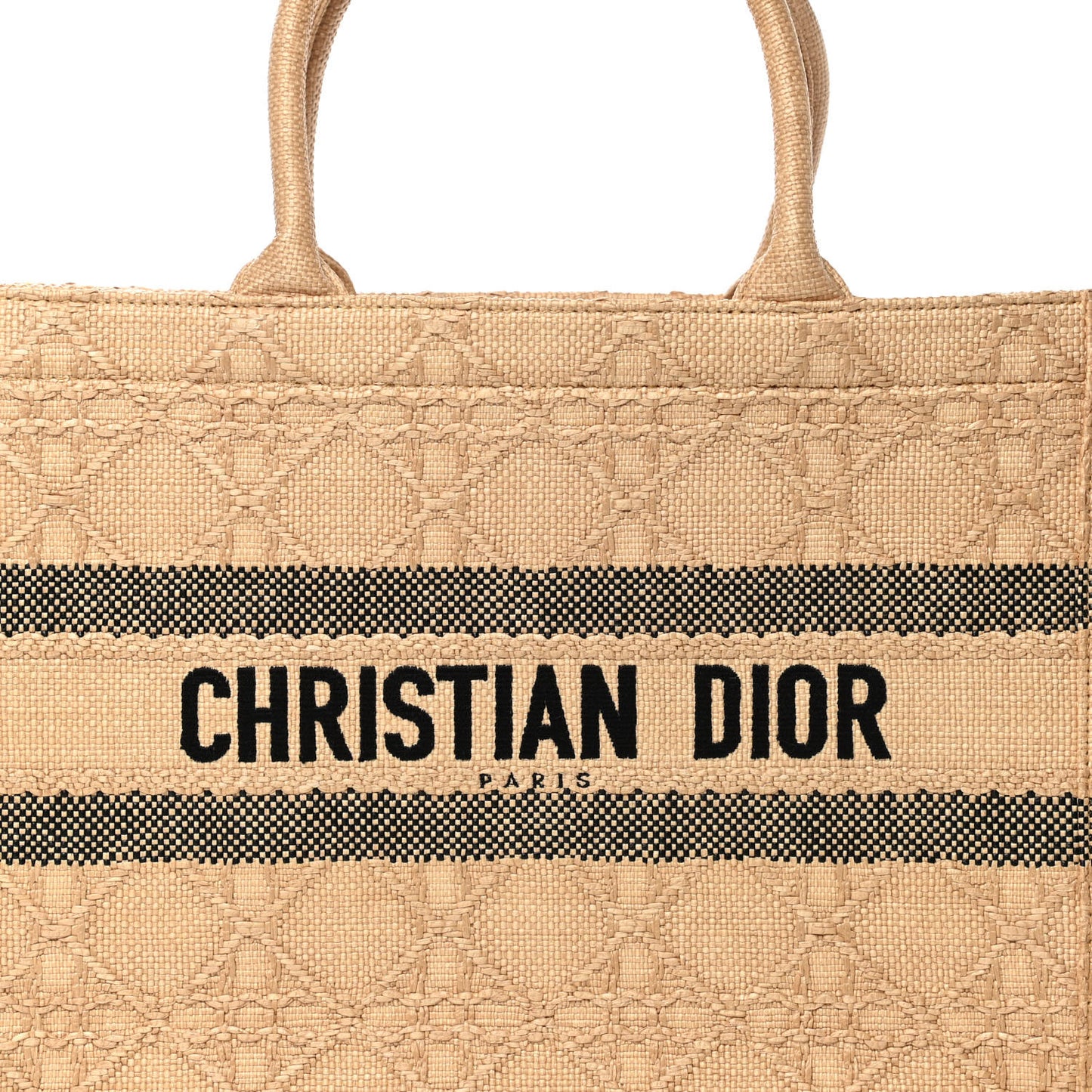 Raffia Cannage Medium Book Tote Natural