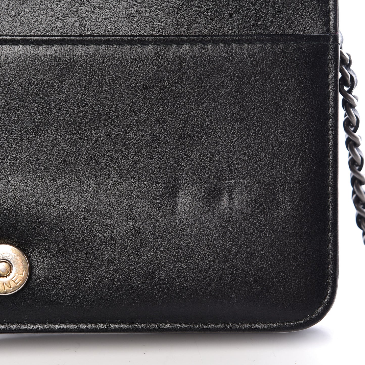 Aged Calfskin Quilted Gabrielle Wallet On Chain WOC Black