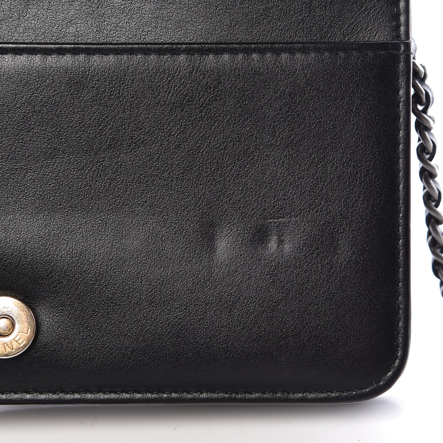 Chanel Aged Calfskin Quilted Gabrielle Wallet On Chain WOC Black 10 of 17