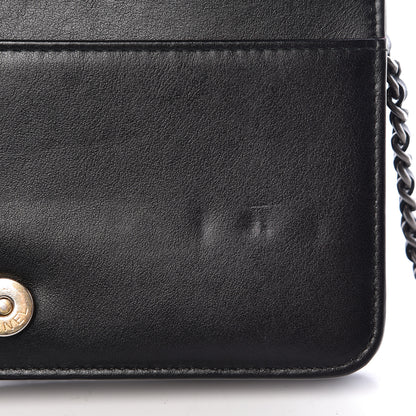 Chanel Aged Calfskin Quilted Gabrielle Wallet On Chain WOC Black 10 of 17