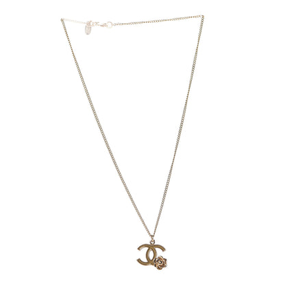 Chanel Resin CC Camellia Flower Necklace Gold 3 of 7