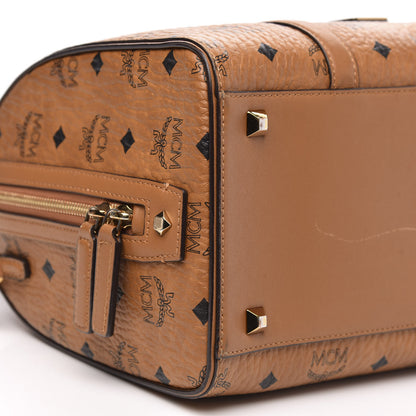 MCM Visetos Medium Boston Bag Cognac 8 of 11