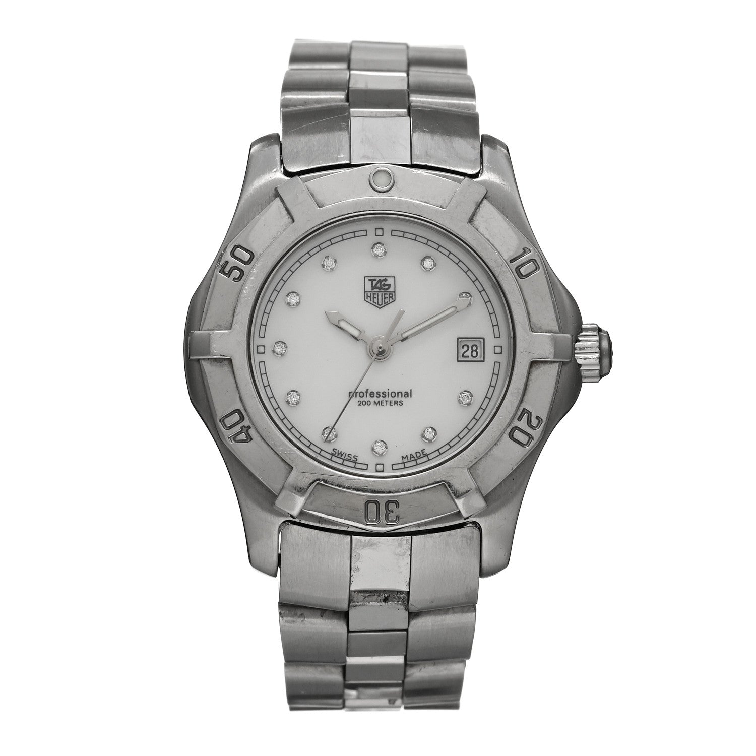 Tag Heuer Stainless Steel Diamond Mother of Pearl 29mm Aquaracer Lady Quartz Watch WN131H-0 1 of 4