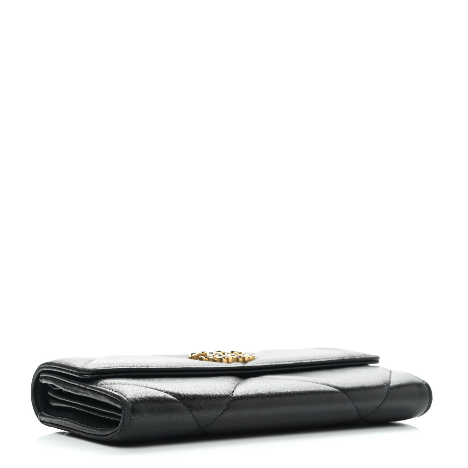 Chanel Lambskin Quilted Chanel 19 Flap Wallet Black 3 of 8