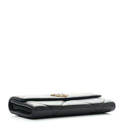 Chanel Lambskin Quilted Chanel 19 Flap Wallet Black 3 of 8