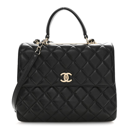 Chanel Lambskin Quilted Large Trendy CC Dual Handle Flap Bag Black 1 of 15