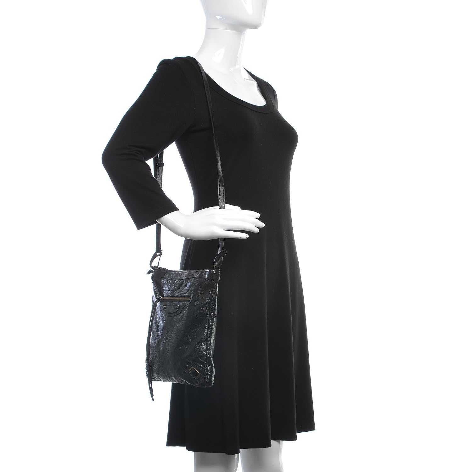 Balenciaga Agneau Classic Hardware Flat Crossbody Black 2 of 8