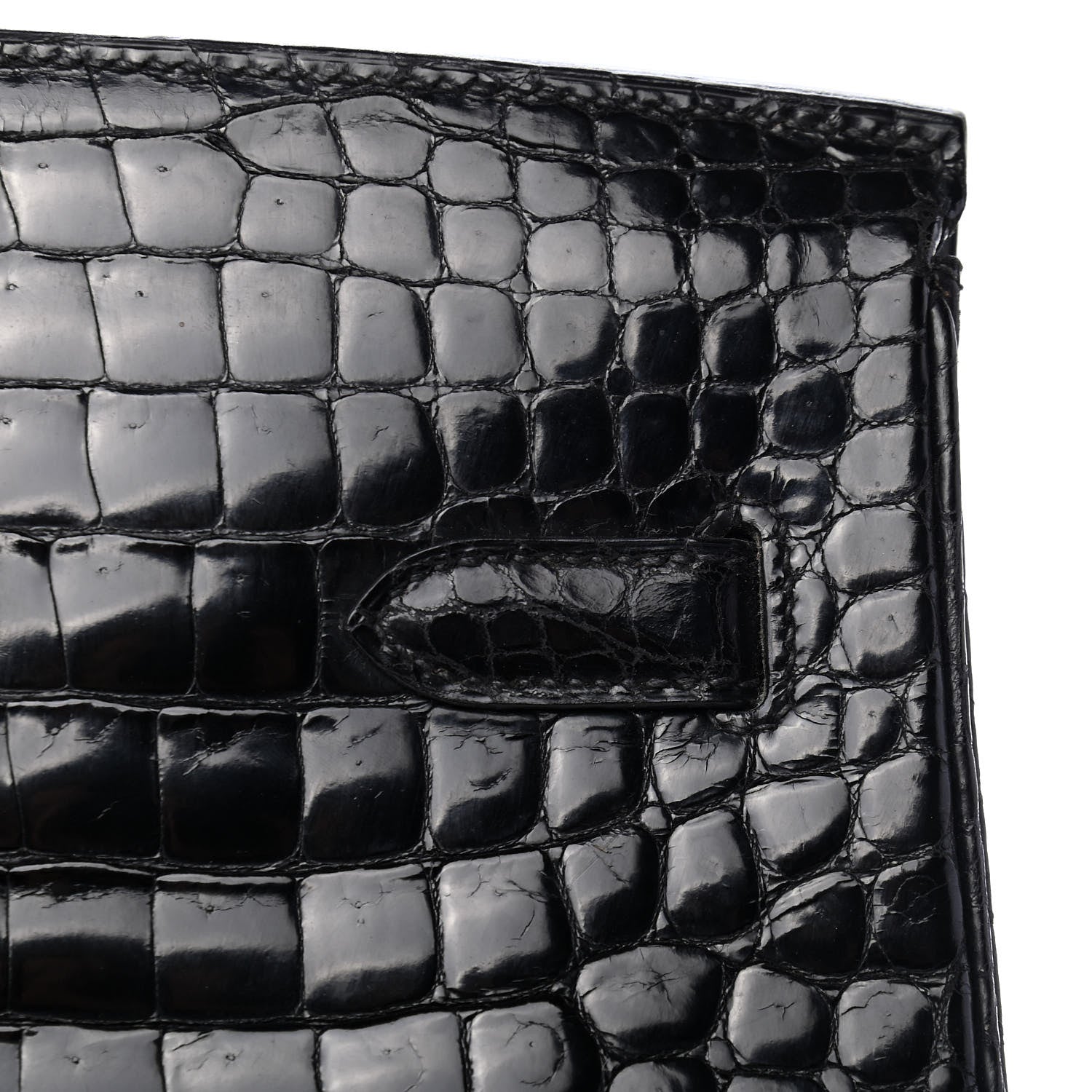 Hermes Shiny Porosus Crocodile Birkin 35 Black 10 of 32
