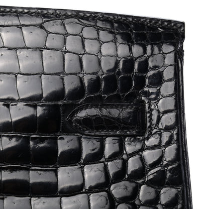 Hermes Shiny Porosus Crocodile Birkin 35 Black 10 of 32
