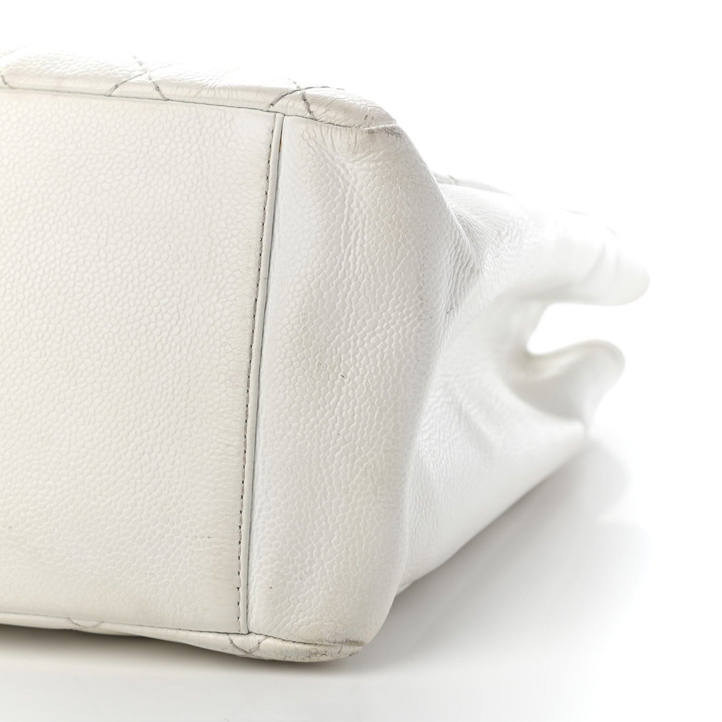 Caviar Quilted Grand Shopping Tote GST White