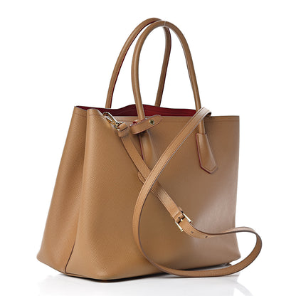 Prada Saffiano Cuir Medium Double Bag Caramel 3 of 16