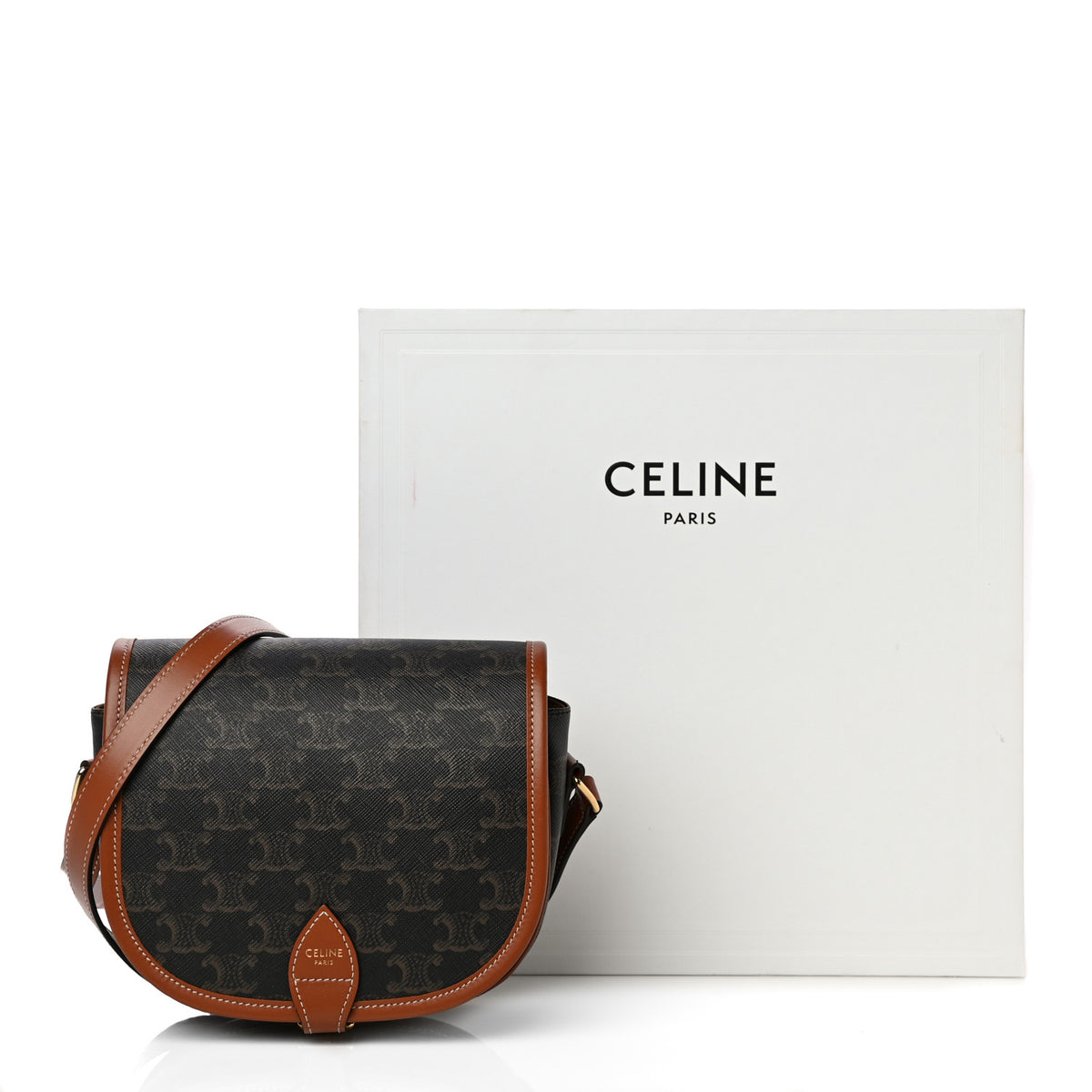 Triomphe Canvas Medium Folco Bag Tan