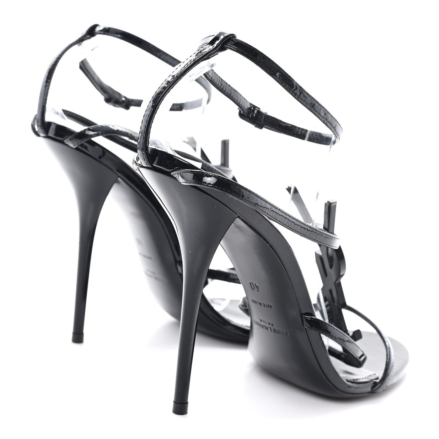 Patent Cassandra 100 Ankle Strap Sandals 40 Black