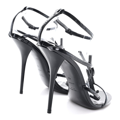 Saint Laurent Patent Cassandra 100 Ankle Strap Sandals 40 Black 5 of 12