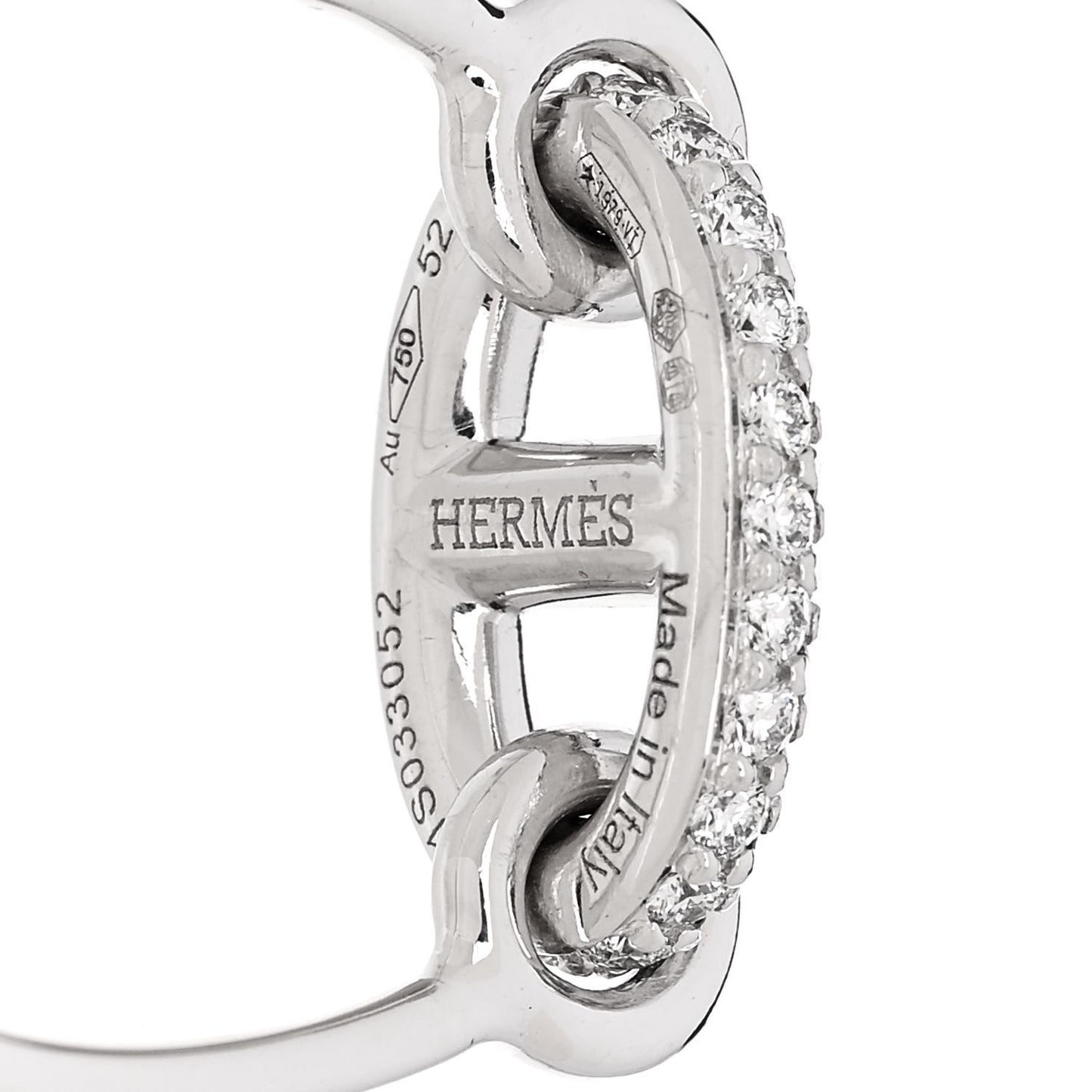 18K White Gold Diamond Farandole Ring 52 6
