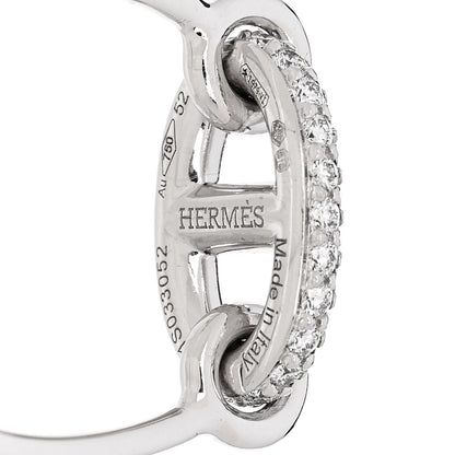 Hermes 18K White Gold Diamond Farandole Ring 52 6 4 of 5