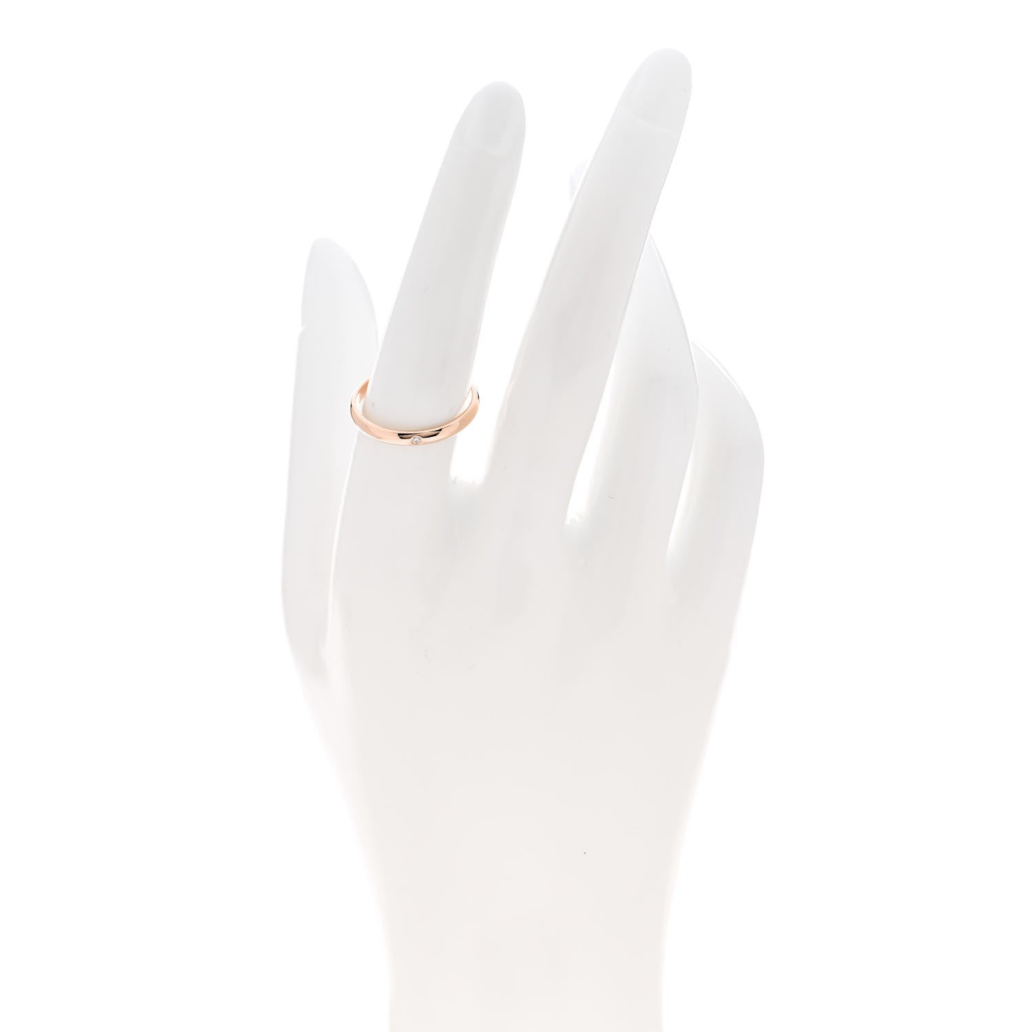 Cartier 18K Pink Gold Diamond 2.6mm 1895 Wedding Band Ring 56 7.75 47/4 2 of 4