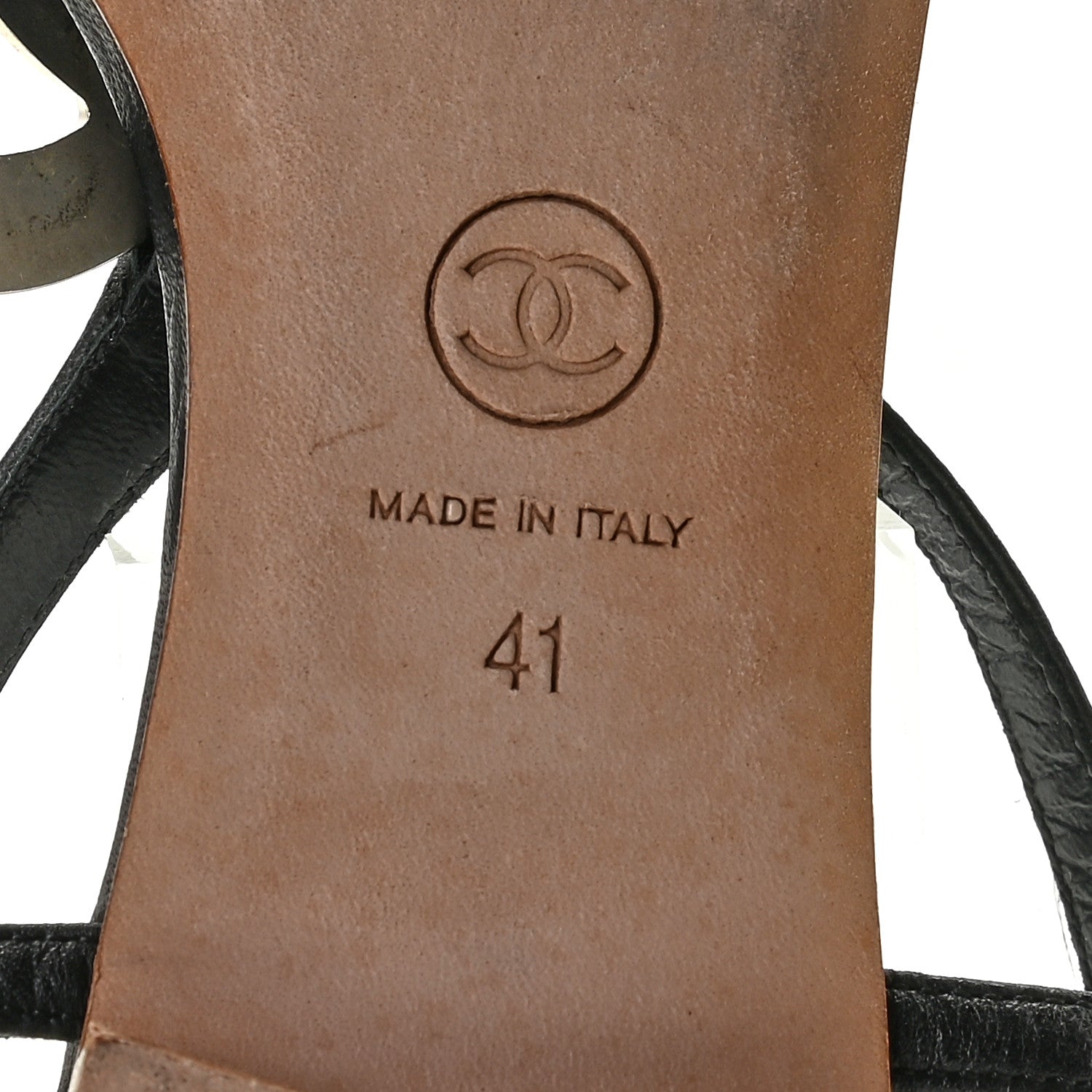 Chanel Lambskin CC Thong Sandals 41 Black 7 of 14