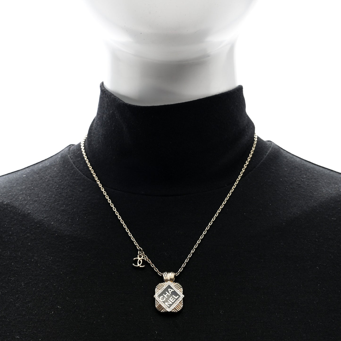 Crystal CC Square Necklace Gold