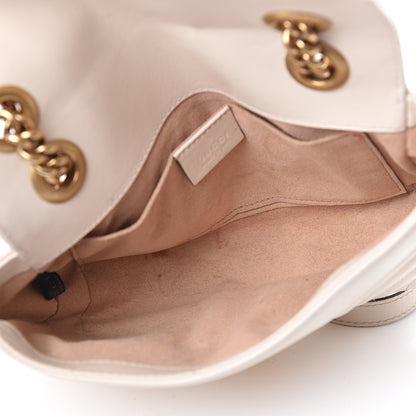 Gucci Calfskin Matelasse Mini GG Marmont Shoulder Bag White 5 of 12