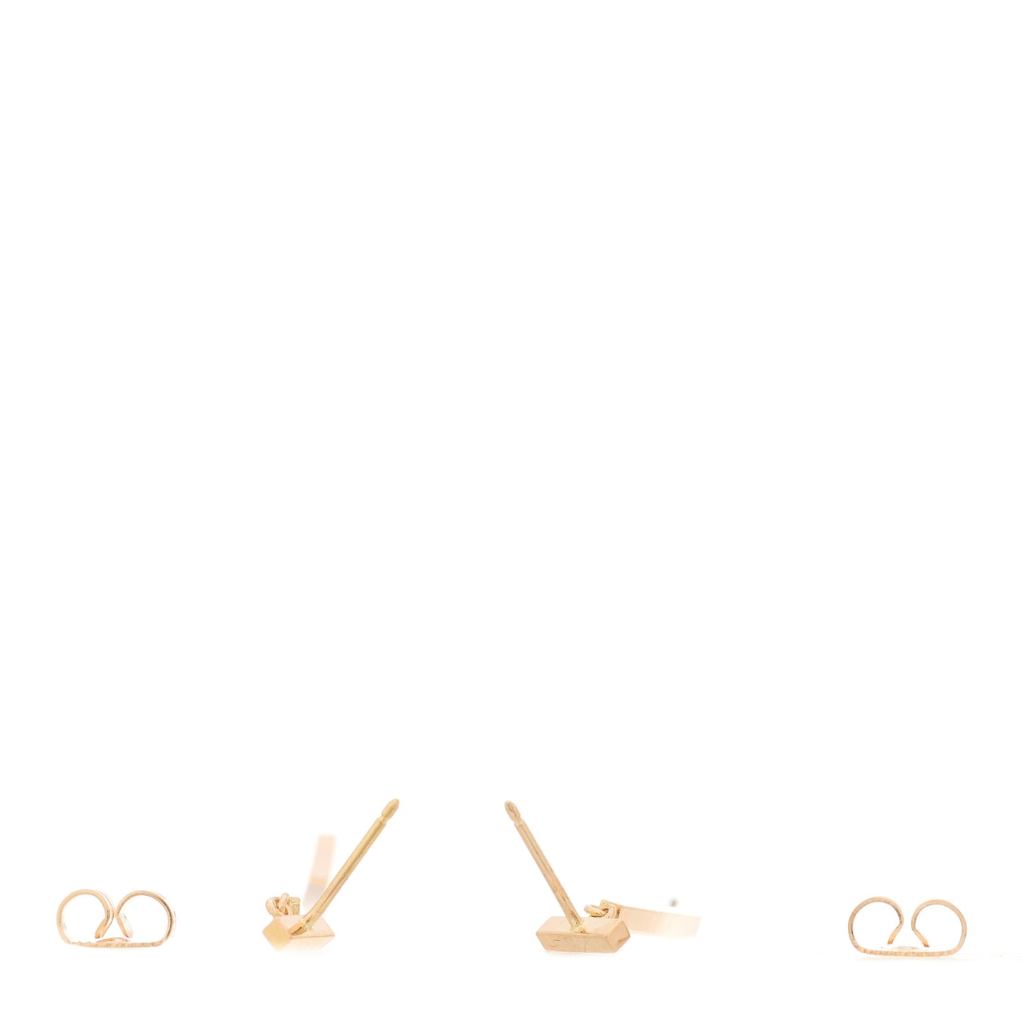 18K Yellow Gold T Bar Earrings