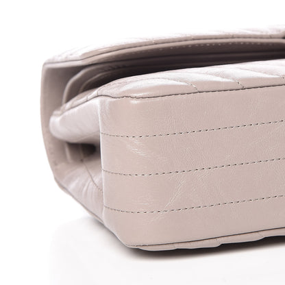 Chanel Calfskin Chevron Quilted Medium Double Flap Grey 8 of 12