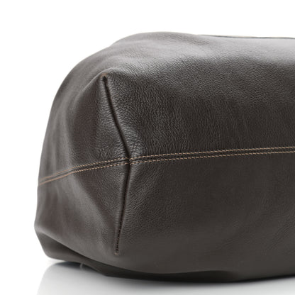 Chanel Grained Calfskin CC Drawstring Bucket Bag Dark Brown 9 of 10