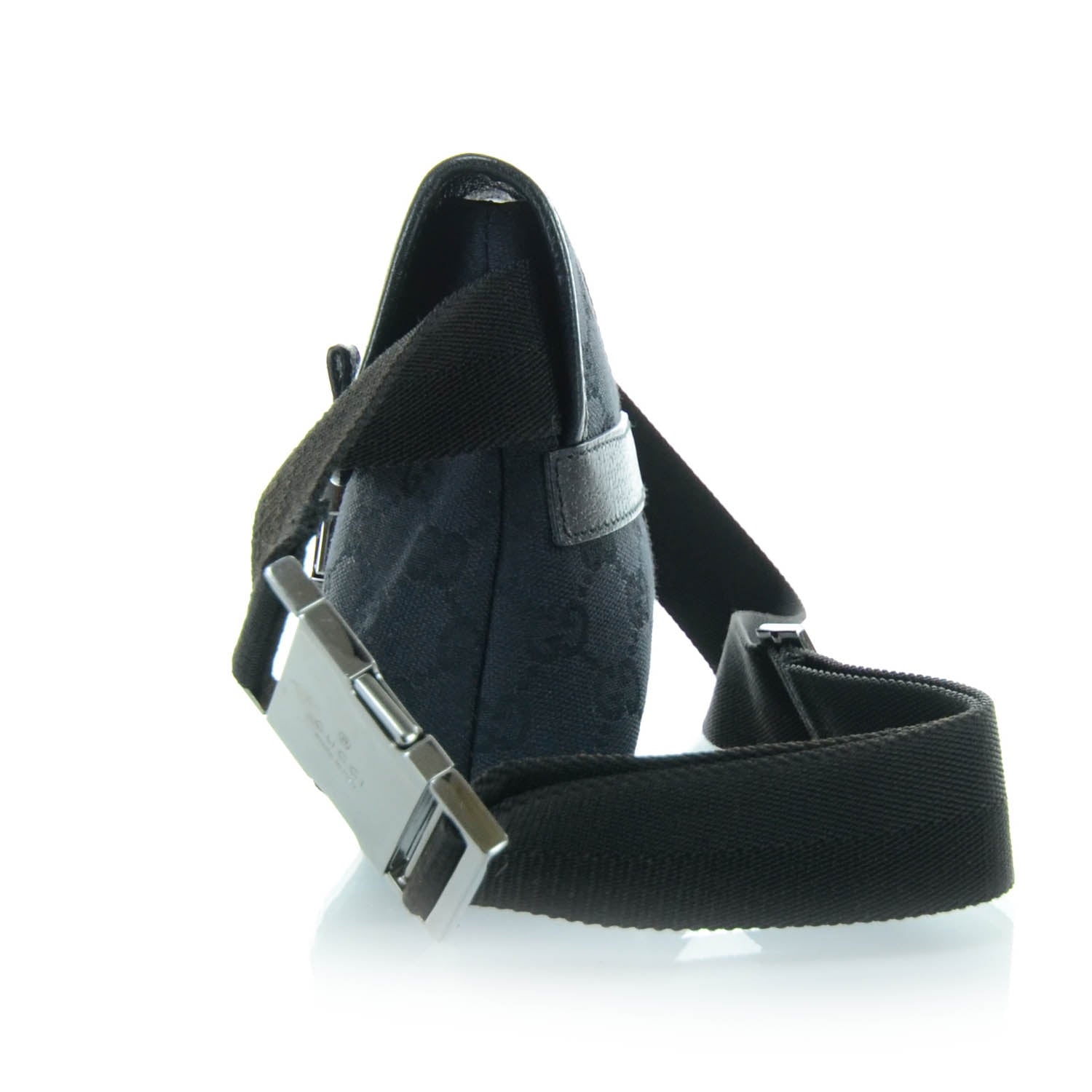 Gucci GG Monogram Web Buckle Belt Bag Black 4 of 10