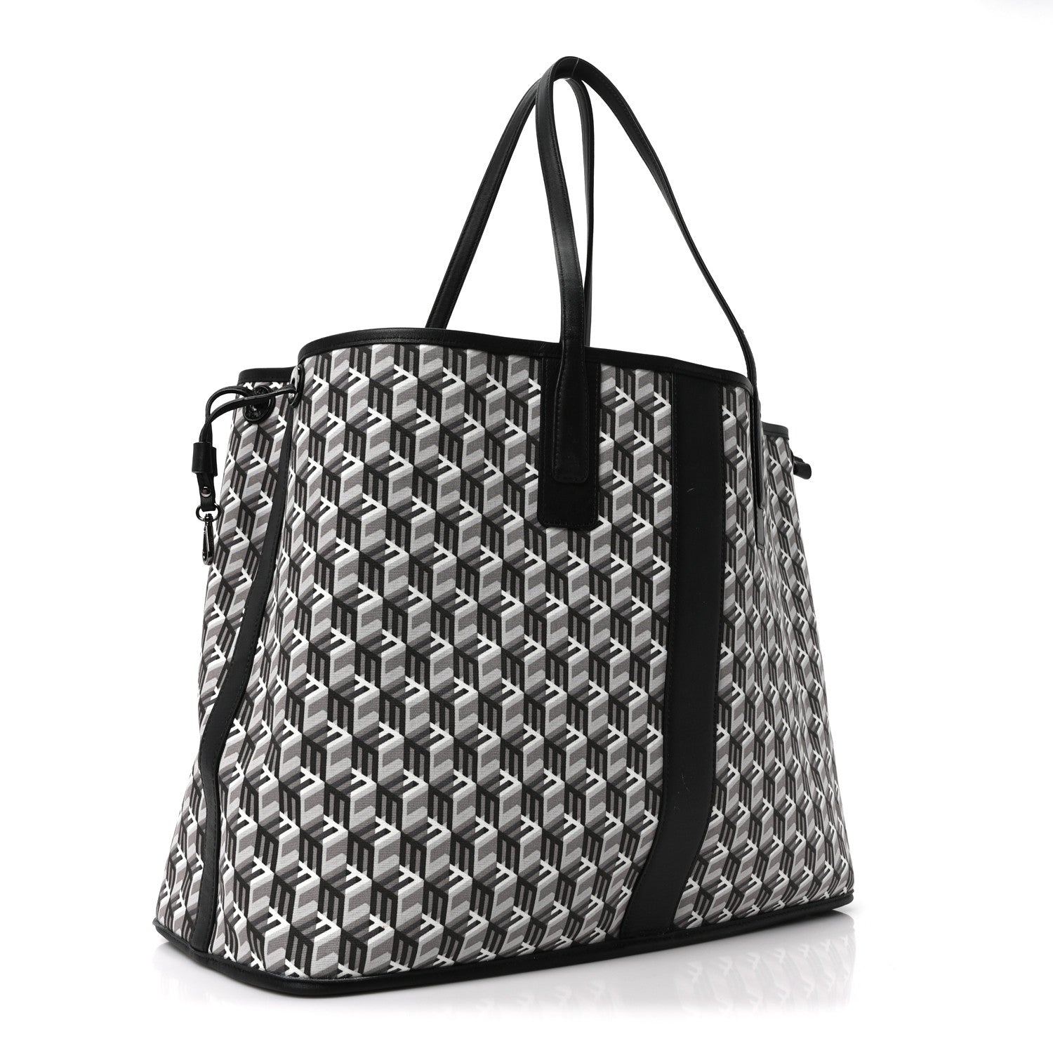 MCM Visetos Large Liz Reversible Shopper Tote Black 7 of 17