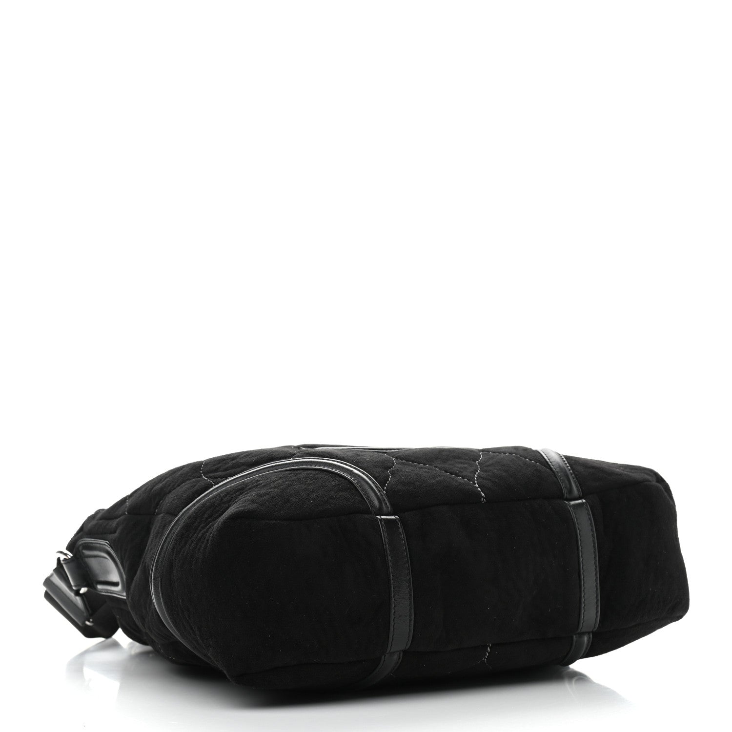 Chanel Microsuede Quilted Rodeo Drive Hobo Black 3 of 9