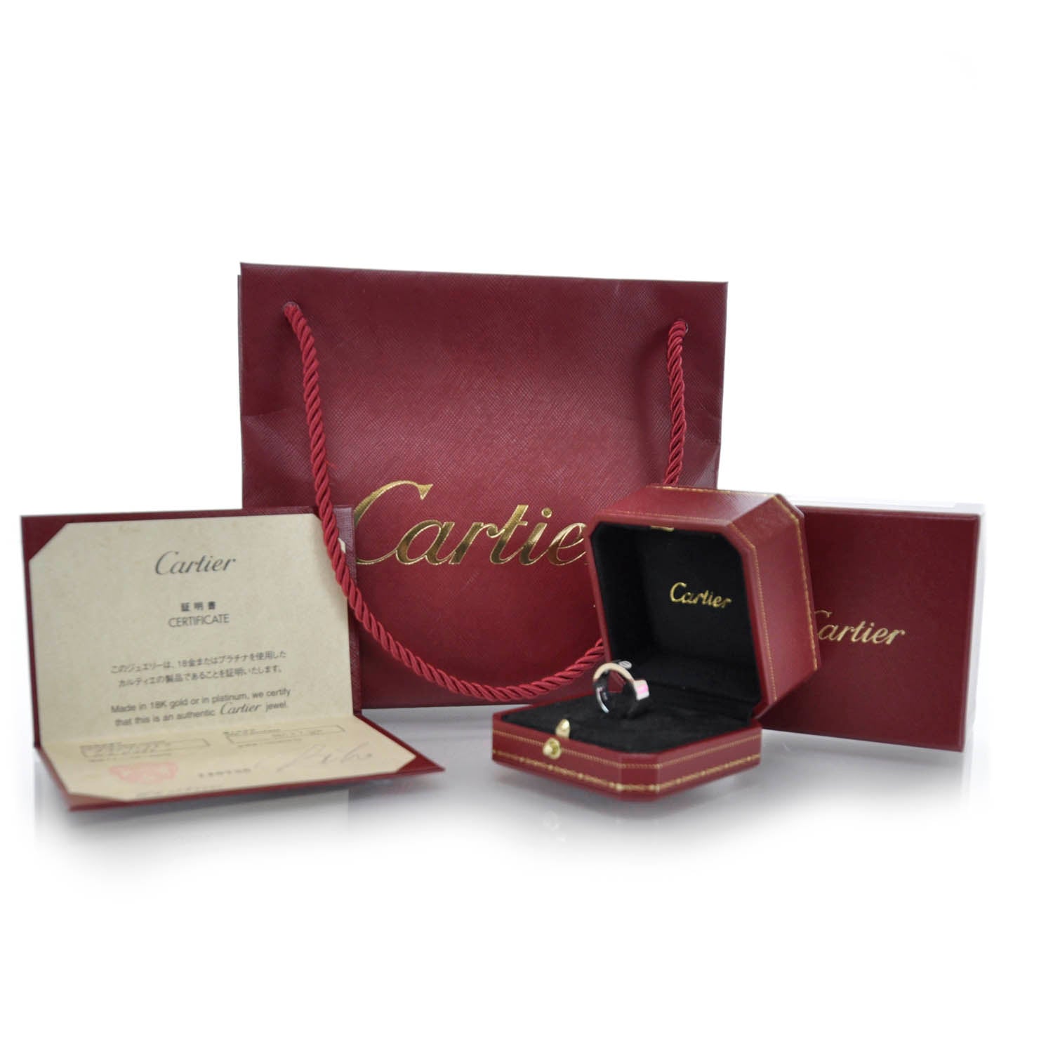 Cartier 18k White Gold Diamond LOVE Ring Size 53 6.5 4 of 5