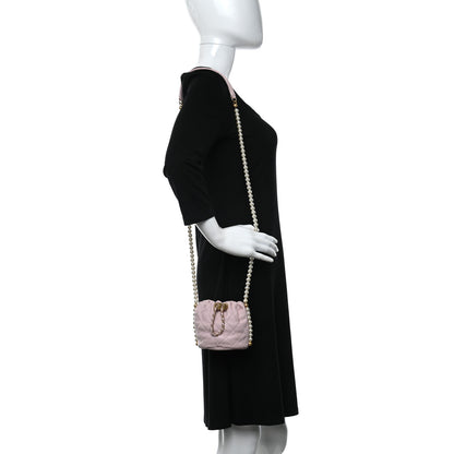 Chanel Calfskin Quilted Pearl Mini About Pearls Drawstring Bucket Light Pink 2 of 9