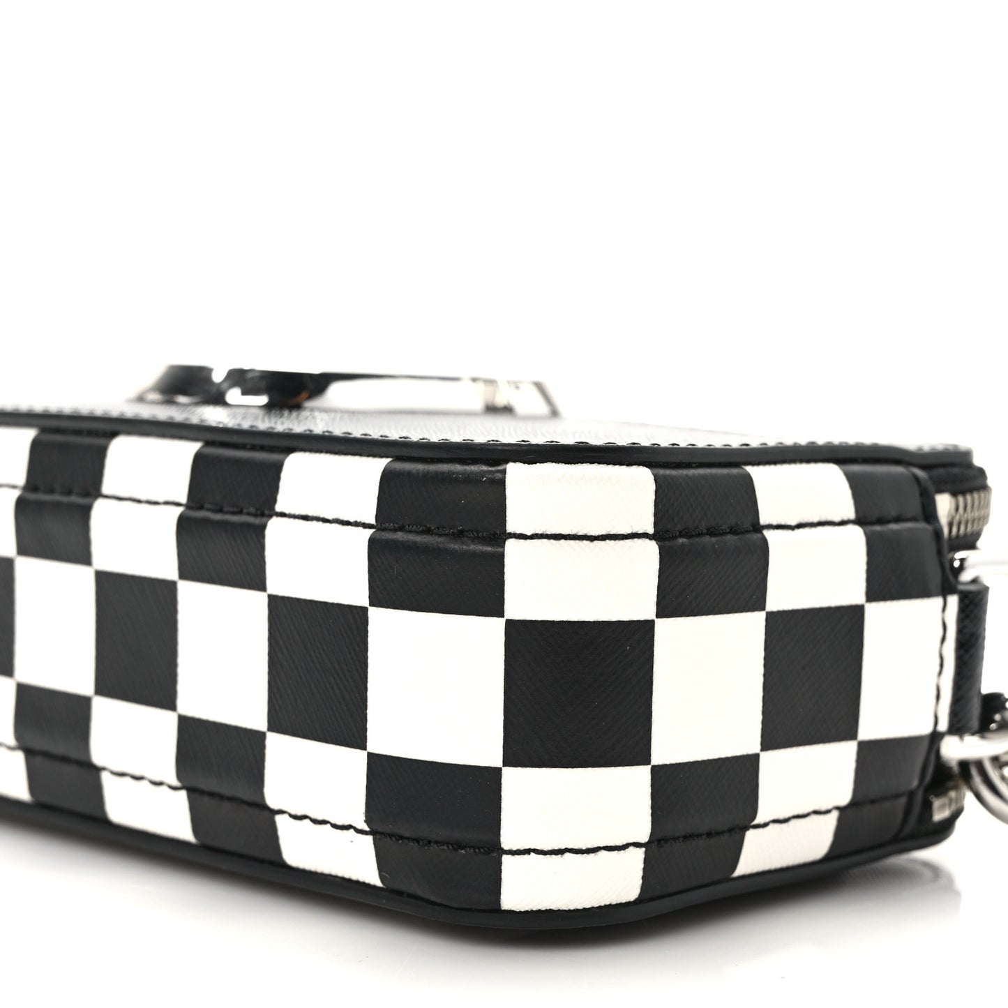 X Bloomingdales 150th Anniversary Saffiano Small Snapshot Camera Bag Black White