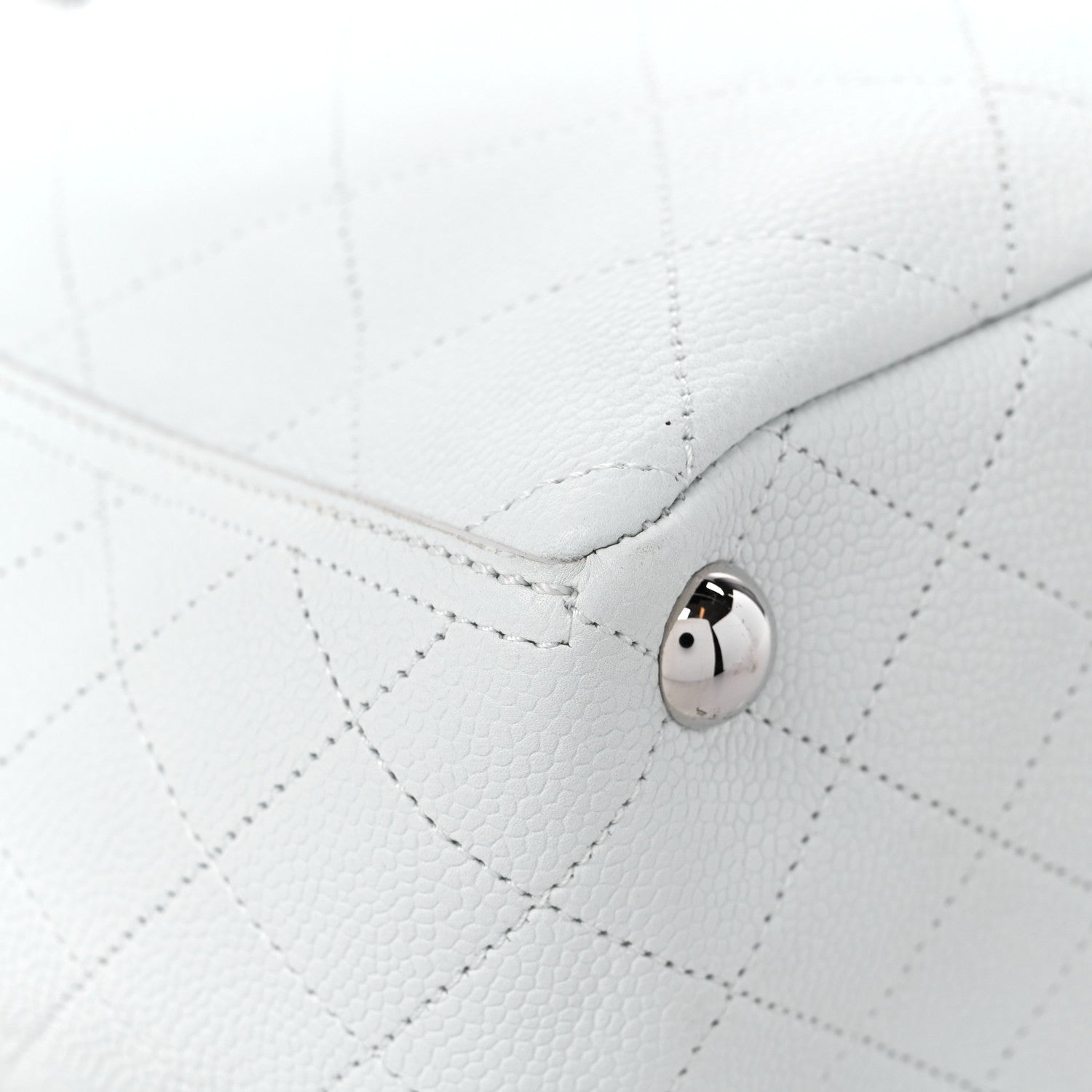 Chanel Caviar Stitched CC Pocket Tote White 8 of 11