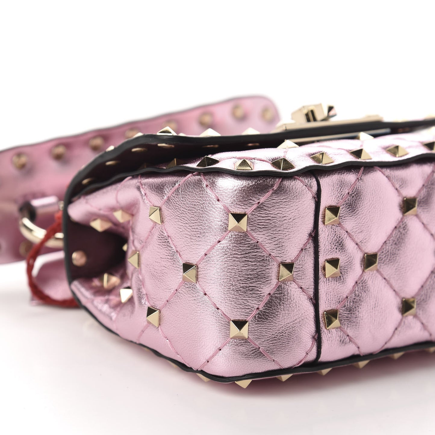Metallic Nappa Micro Rockstud Spike Shoulder Bag Giacinto