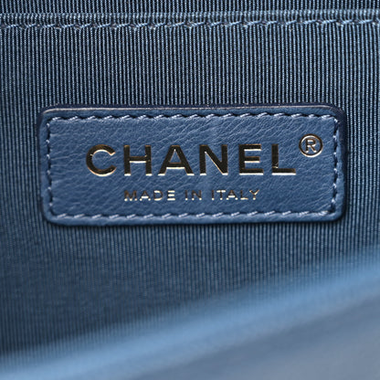 Chanel Iridescent Caviar Chevron Quilted Medium Boy Flap Blue 5 of 9