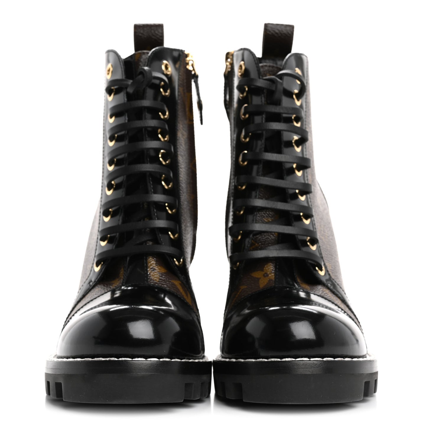 Patent Calfskin Monogram Star Trail Ankle Boots 37.5 Black