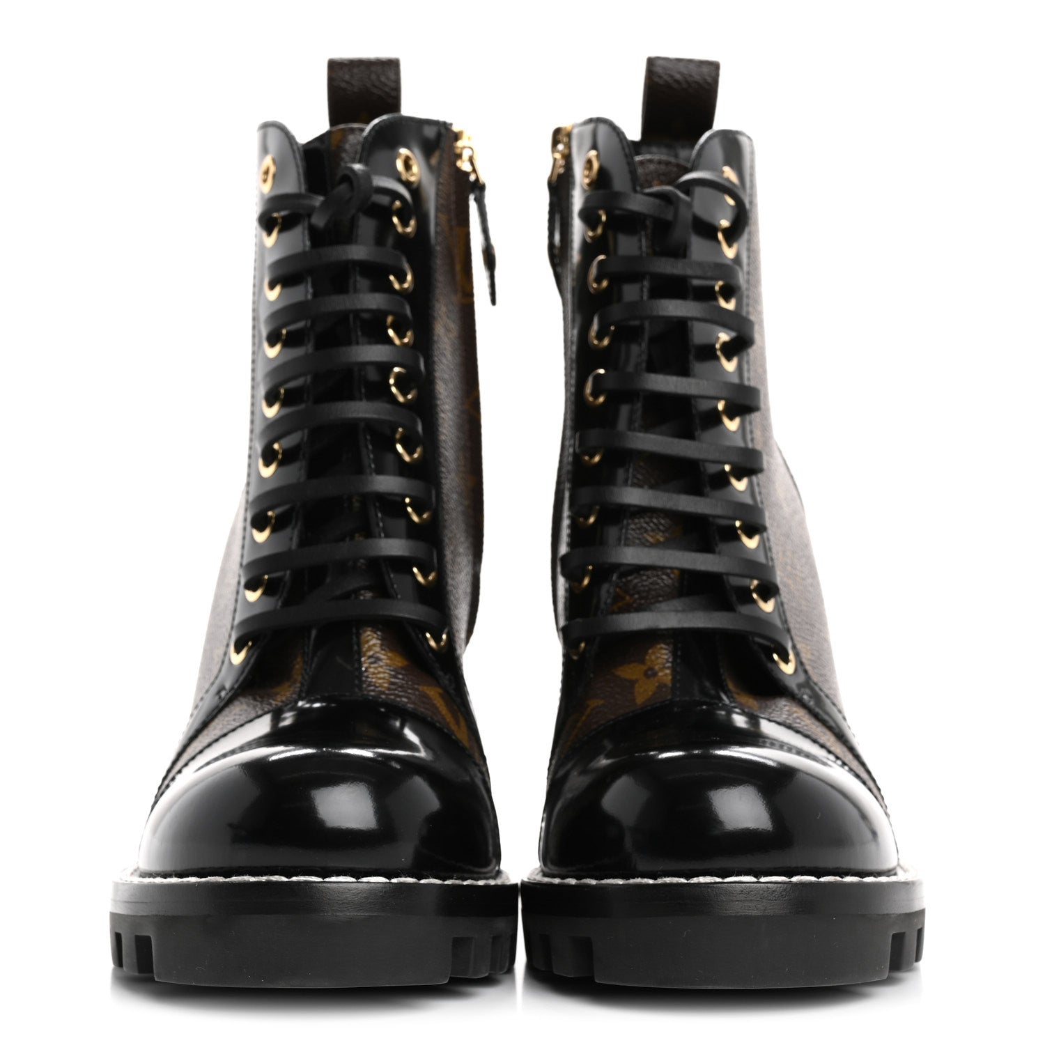 Louis Vuitton Patent Calfskin Monogram Star Trail Ankle Boots 37.5 Black 3 of 11