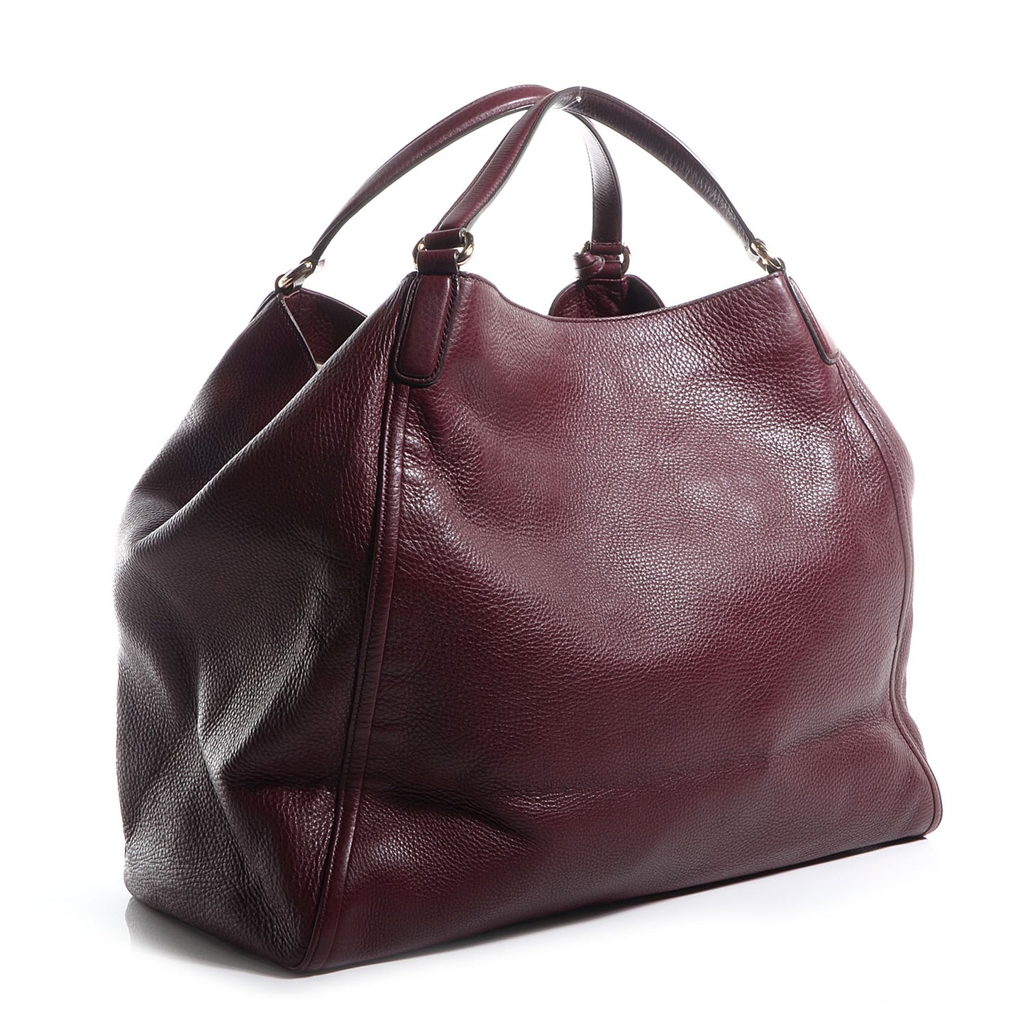 Pebbled Calfskin Large Soho Shoulder Bag Bordeaux