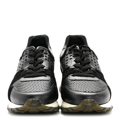 Louis Vuitton Nubuck Calfskin Perforated Run Away Sneakers 37 Black 3 of 10