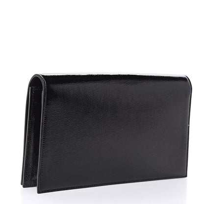 Saint Laurent Textured Patent Classic Kate Monogram Clutch Black 3 of 8