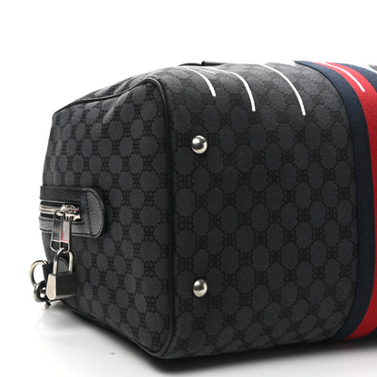 Gucci X BALENCIAGA BB Monogram Web Graffiti Medium Ophidia Carry-On Duffle Bag Black 9 of 10