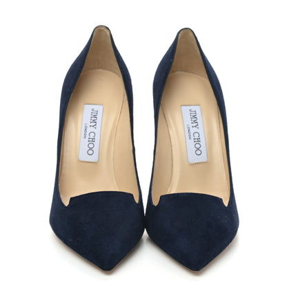 Jimmy Choo Suede Alia 115 Pumps 37 Navy 2 of 7