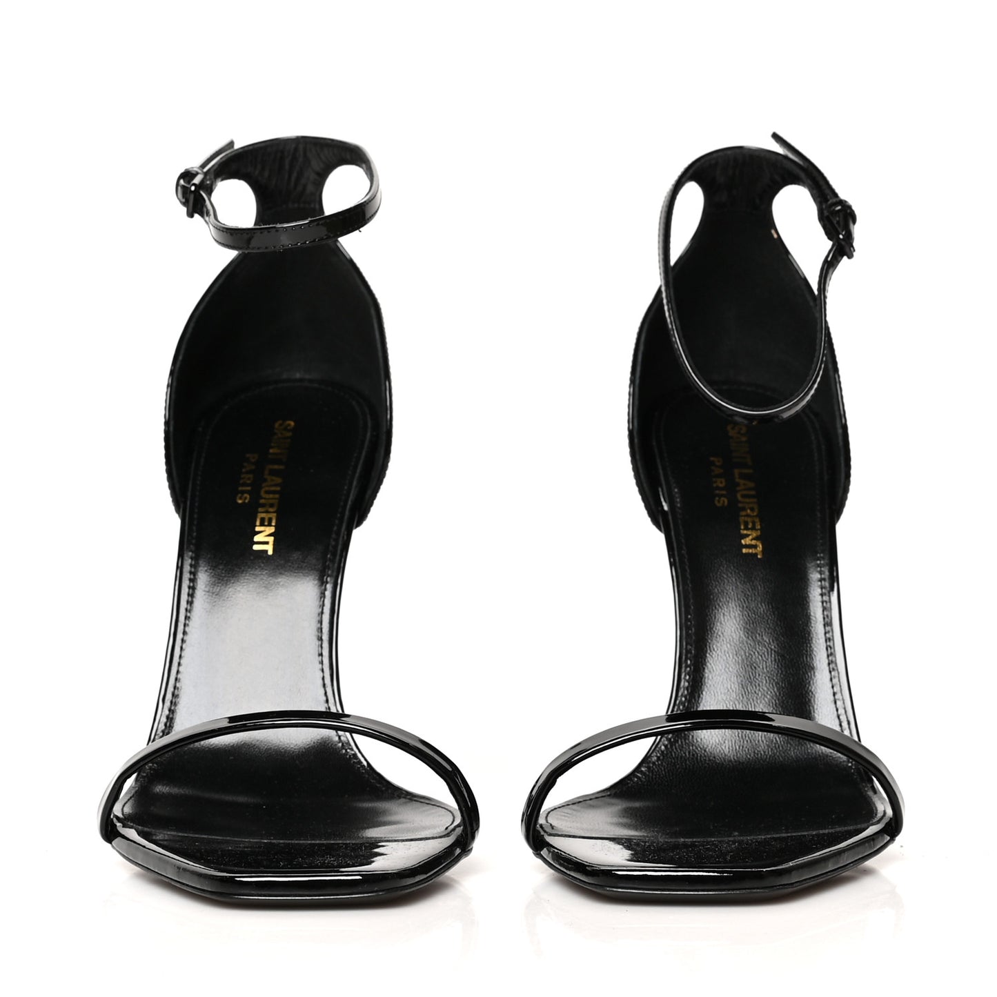 Patent Calfskin Opyum 110 Sandals 38.5 Black
