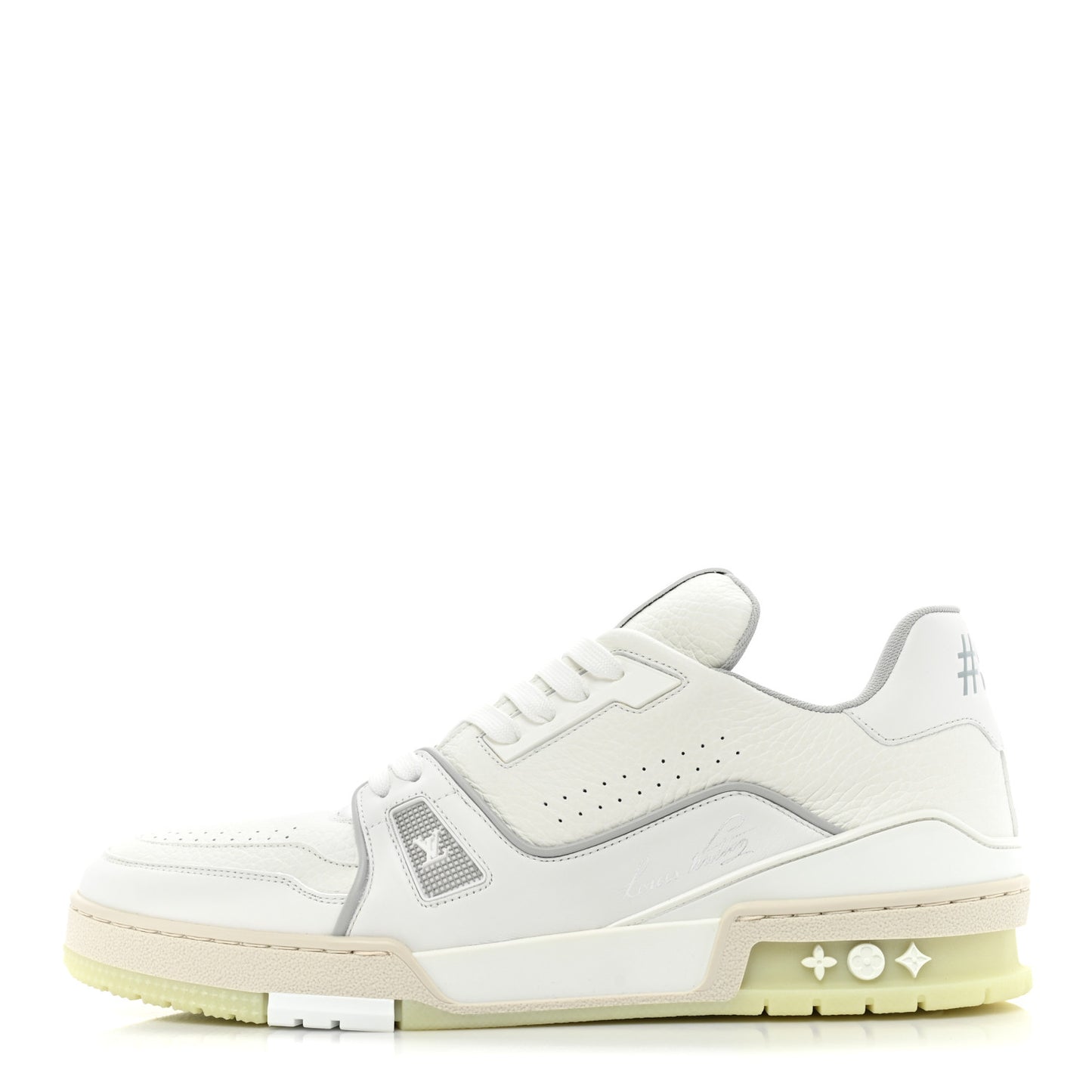 Calfskin Mens LV Trainer Sneakers 9.5 White