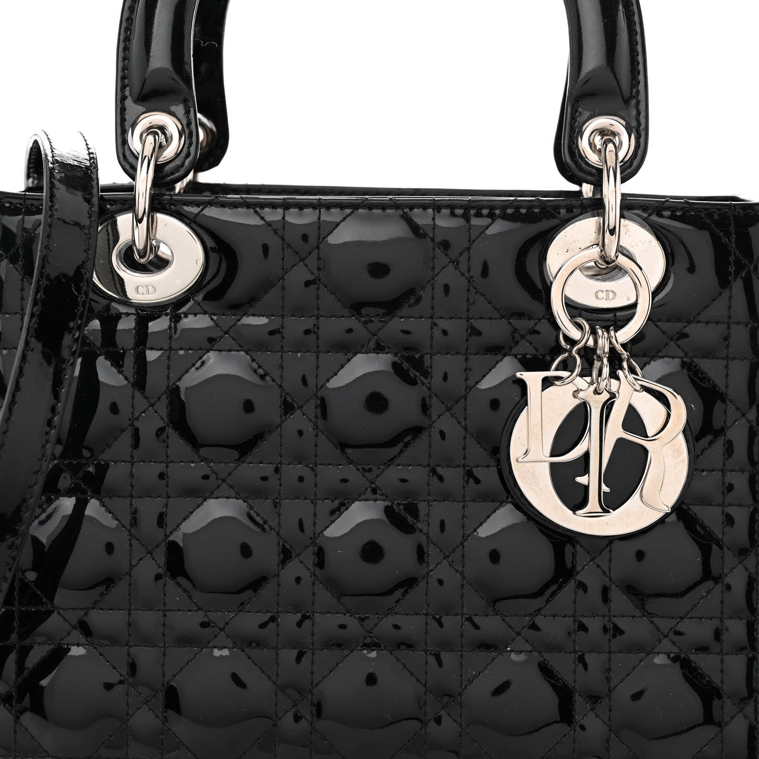 Christian Dior Patent Cannage Medium Lady Dior Black 7 of 10